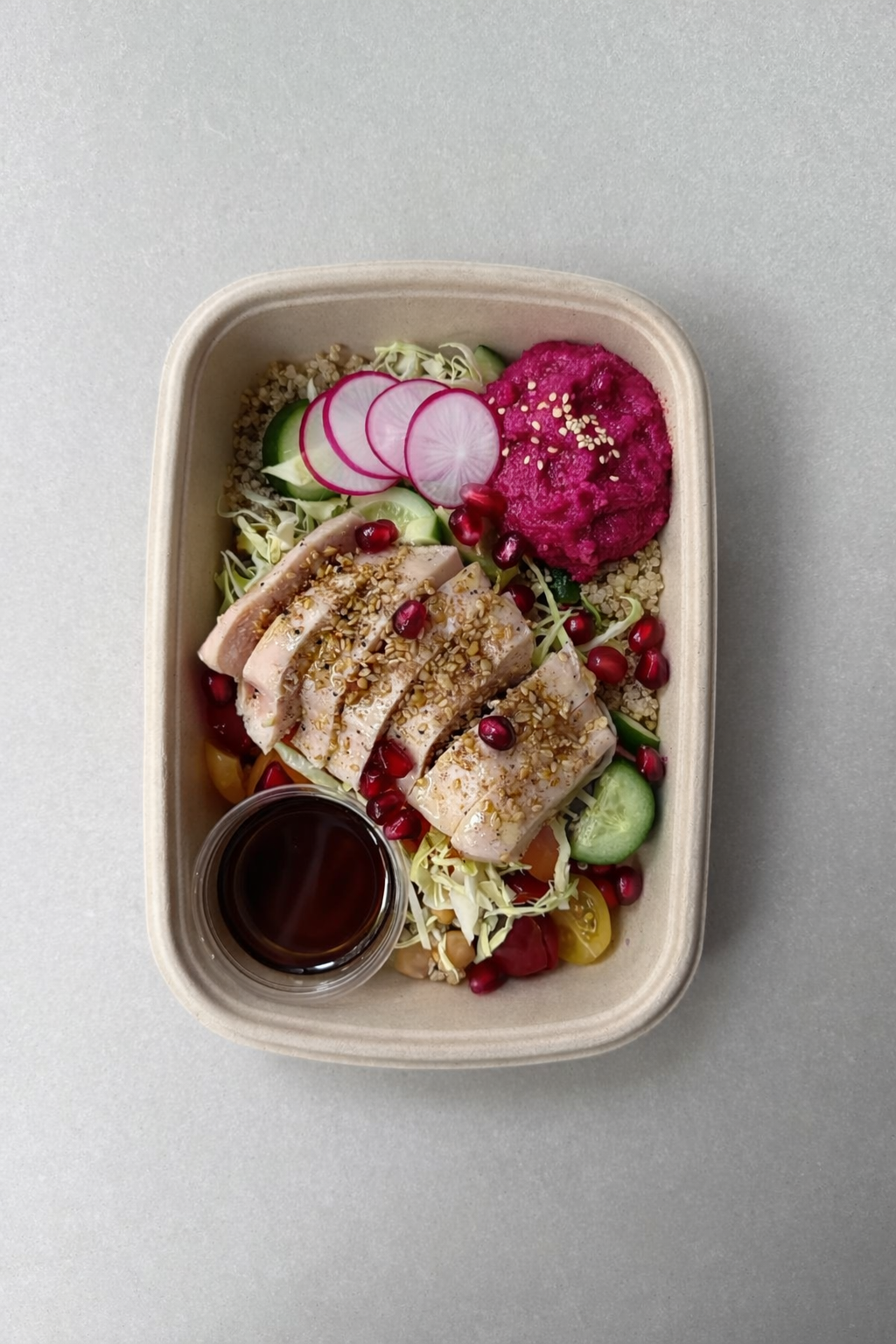 Chicken Hummus Quinoa Bowl